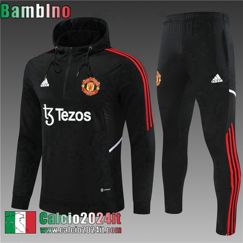 Manchester United Felpa Sportswear Nero Bambini 22 23 TK489