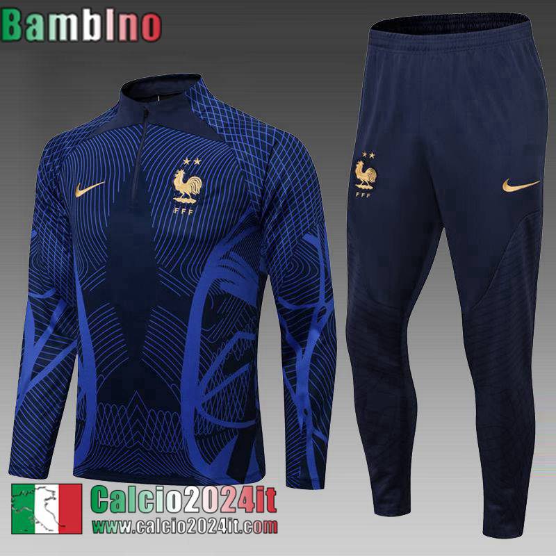 Francia Tute Calcio blu navy Bambini 22 23 TK500