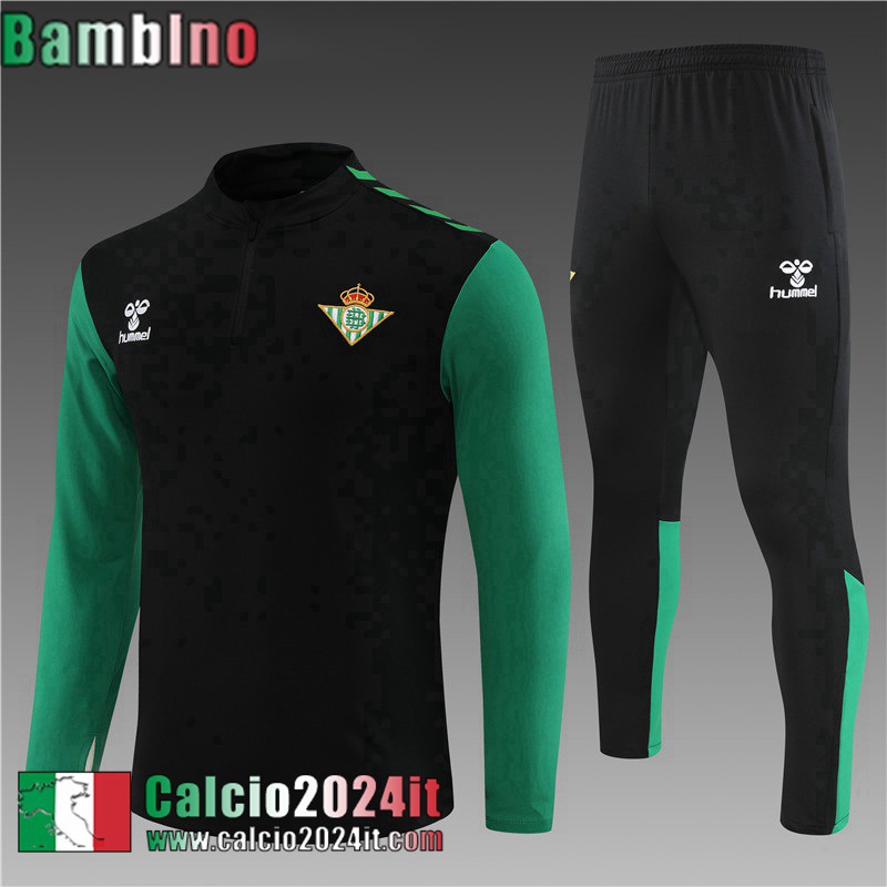 Real Betis Tute Calcio Nero Bambini 22 23 TK509