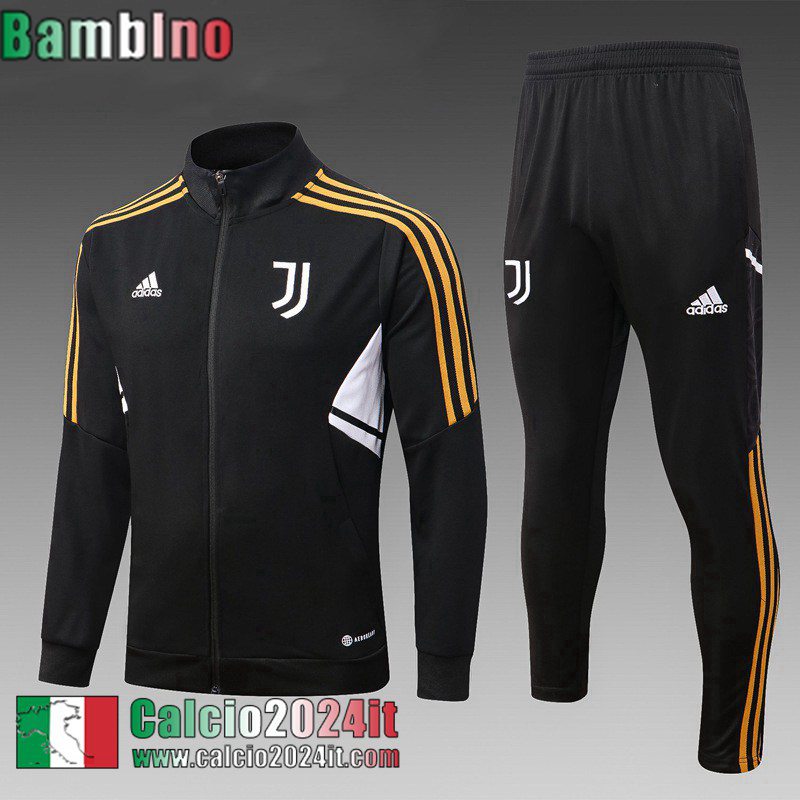 Juventus Full Zip Giacca Nero Bambini 22 23 TK522