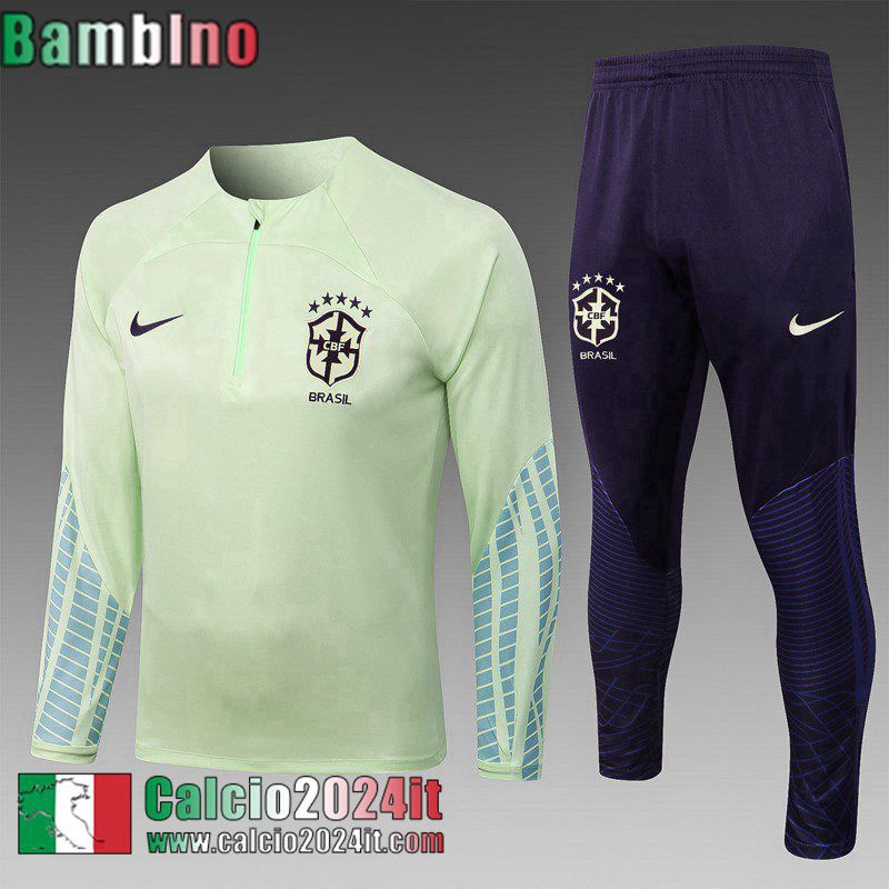 Brasile Tute Calcio verde Bambini 22 23 TK525