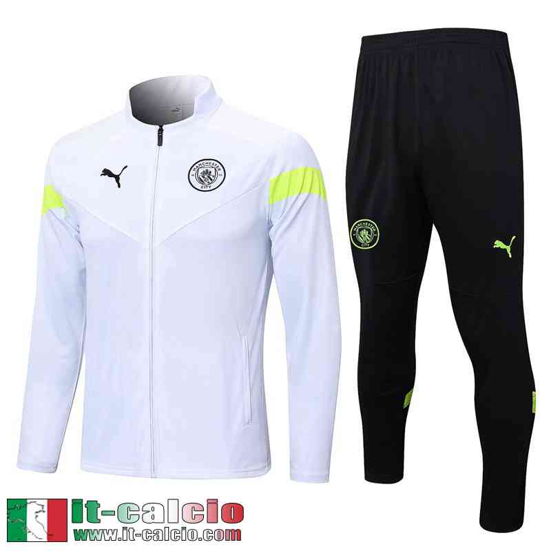 Full Zip Giacca Manchester City Bianco Uomo 2022 2023 JK664