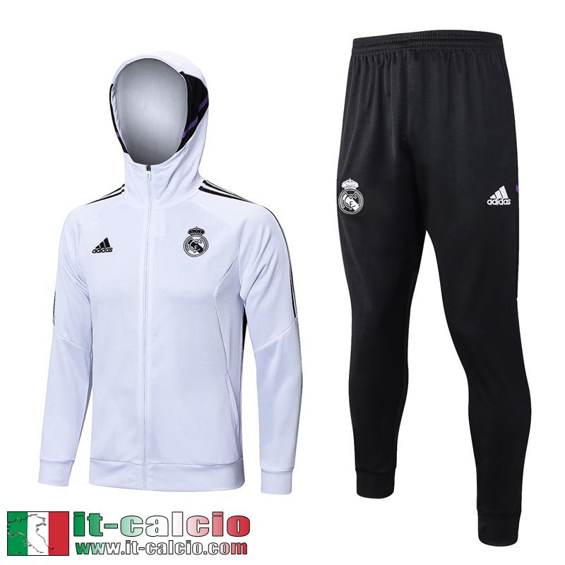 Full Zip Giacca Real Madrid Bianco Uomo 2022 2023 JK672