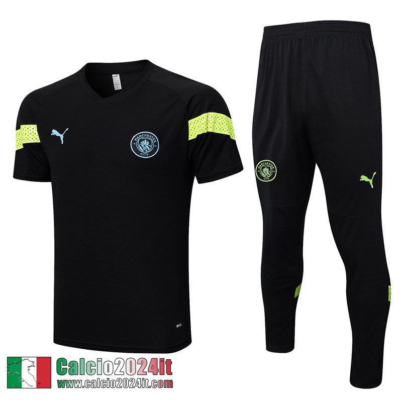 Tute Calcio T Shirt Manchester City nero Uomo 2022 2023 TG641