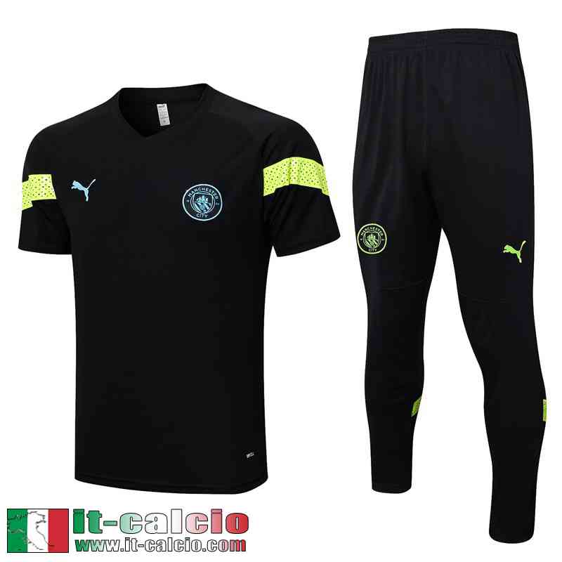 Tute Calcio T Shirt Manchester City nero Uomo 2022 2023 TG641