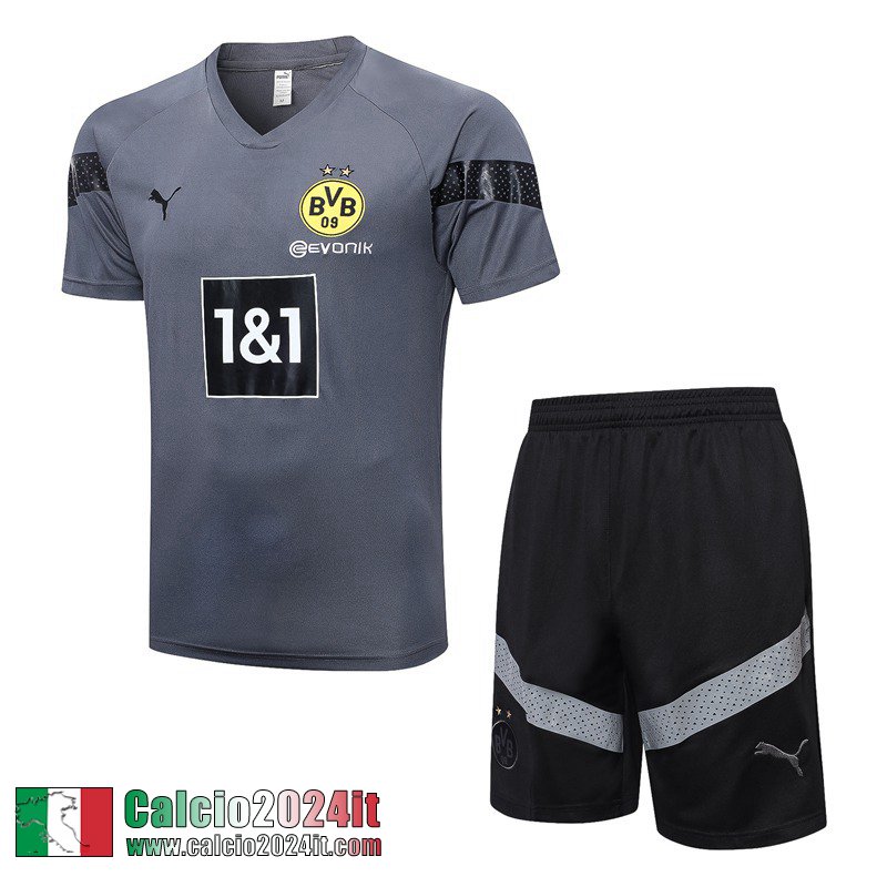 Tute Calcio T Shirt Dortmund grigio Uomo 2022 2023 TG644