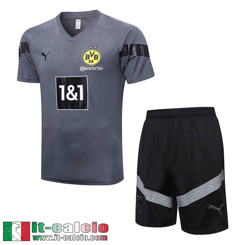 Tute Calcio T Shirt Dortmund grigio Uomo 2022 2023 TG644