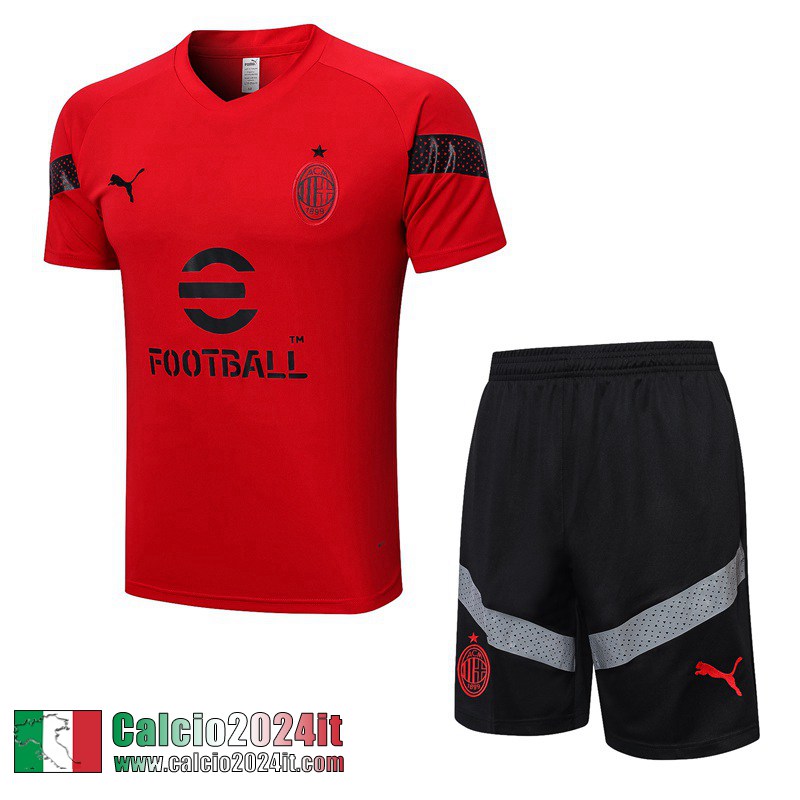 Tute Calcio T Shirt AC Milan rosso Uomo 2022 2023 TG648