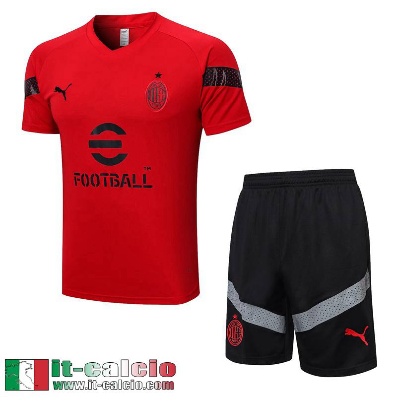 Tute Calcio T Shirt AC Milan rosso Uomo 2022 2023 TG648