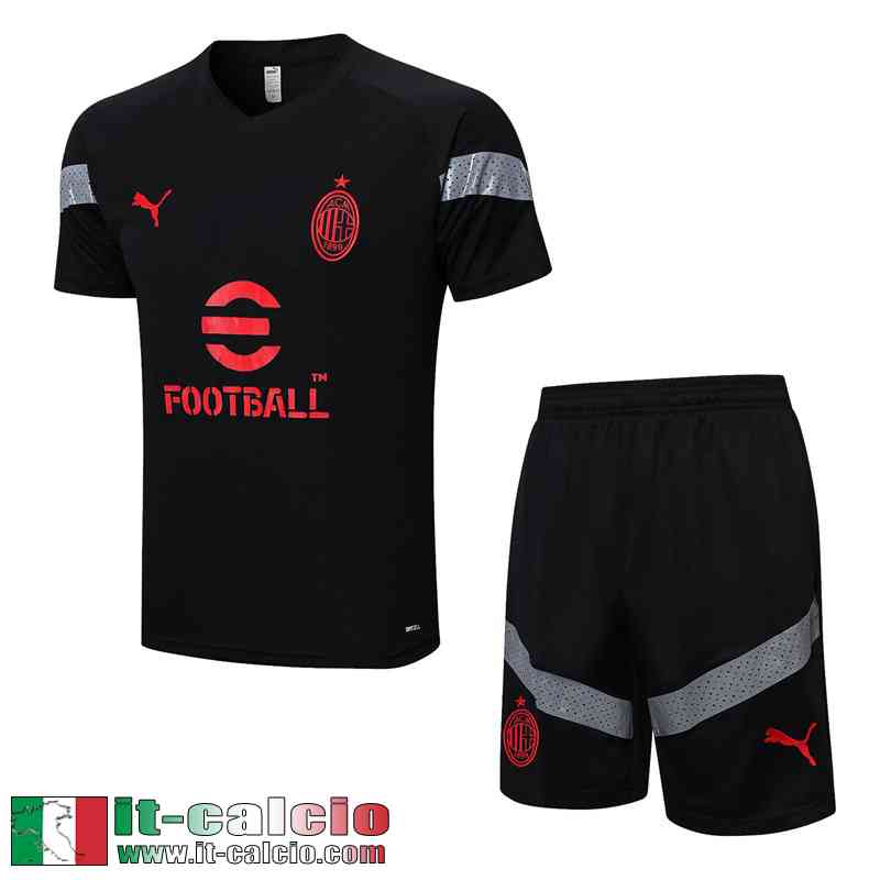 Tute Calcio T Shirt AC Milan nero Uomo 2022 2023 TG649