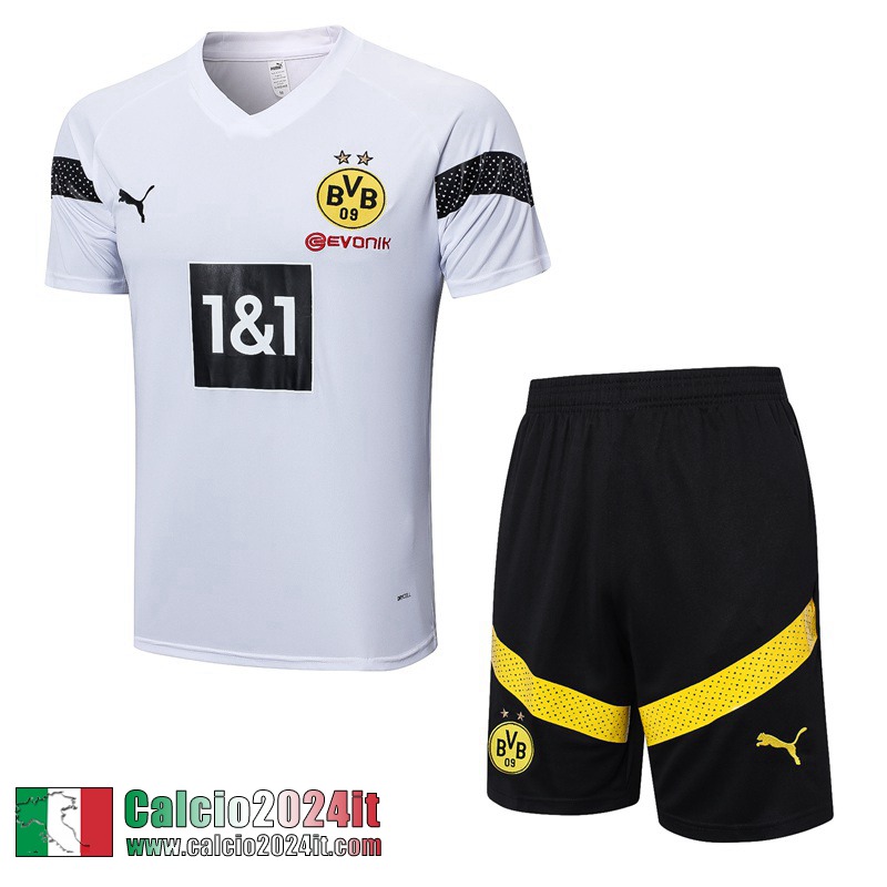 Tute Calcio T Shirt Dortmund Bianco Uomo 2022 2023 TG651