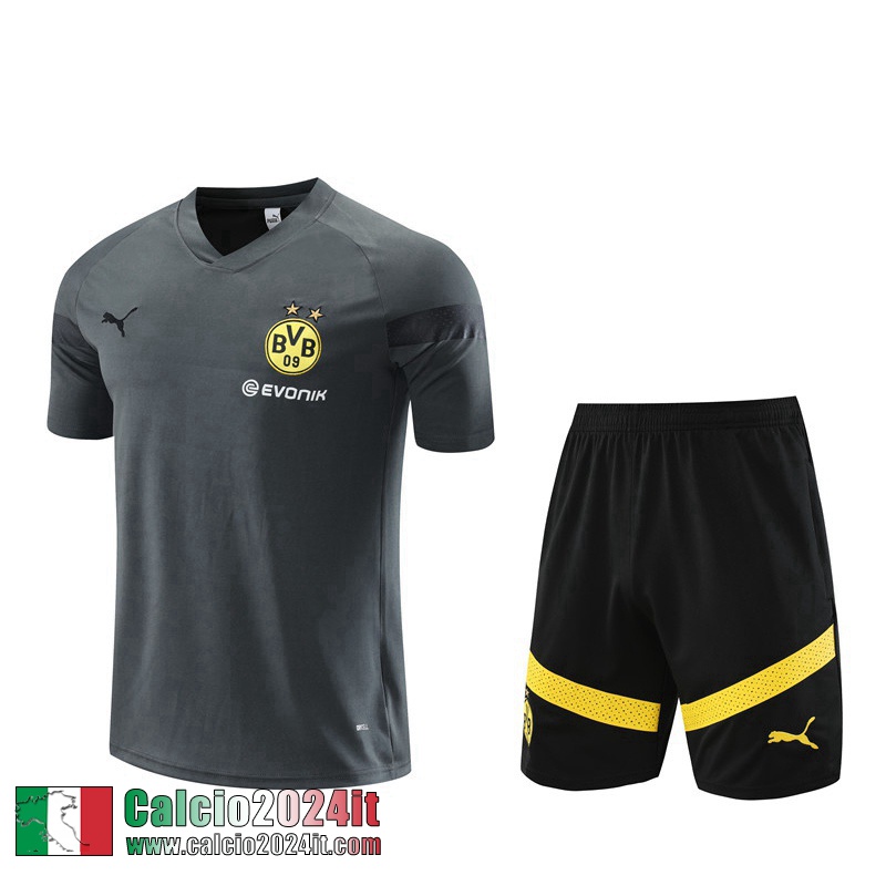 Tute Calcio T Shirt Dortmund grigio Uomo 2022 2023 TG655