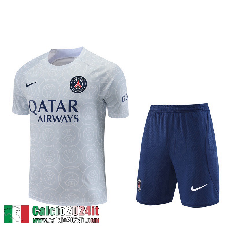 Tute Calcio T Shirt PSG grigio Uomo 2022 2023 TG664
