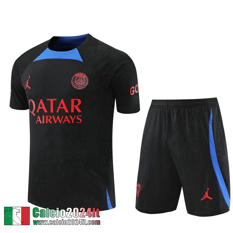 Tute Calcio T Shirt PSG nero Uomo 2022 2023 TG670