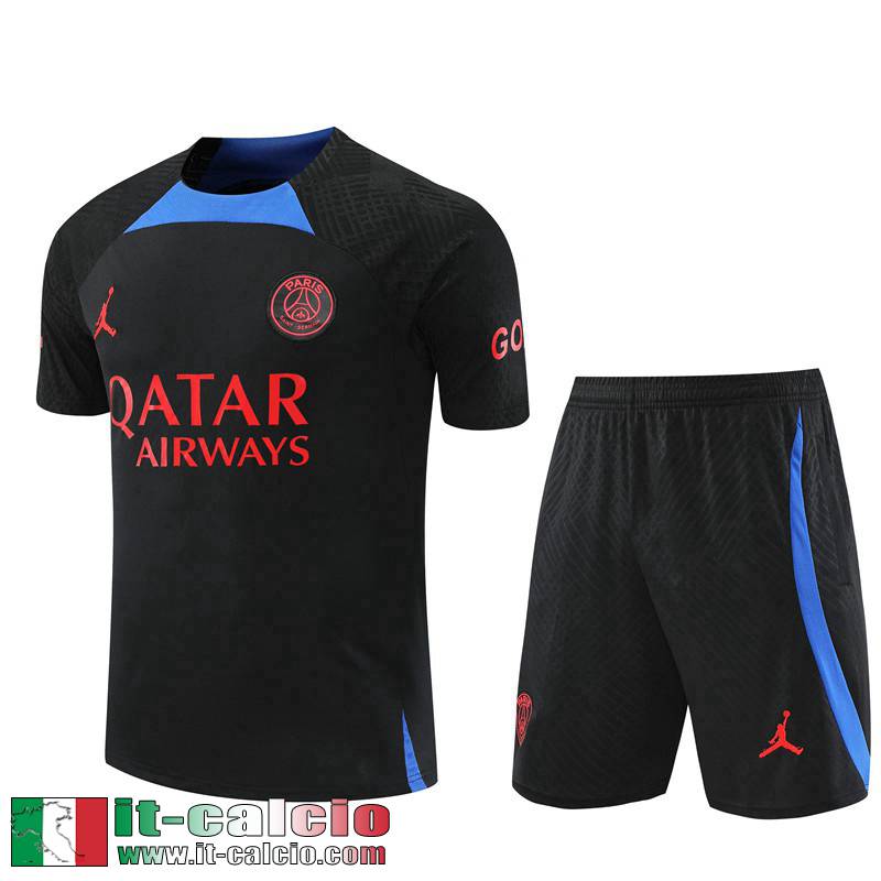 Tute Calcio T Shirt PSG nero Uomo 2022 2023 TG670