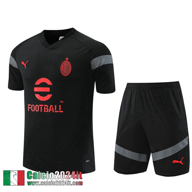 Tute Calcio T Shirt AC Milan nero Uomo 2022 2023 TG672