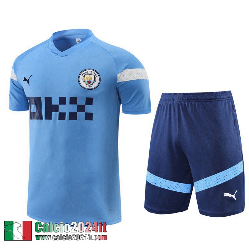 Tute Calcio T Shirt Manchester City azzurro Uomo 2022 2023 TG678