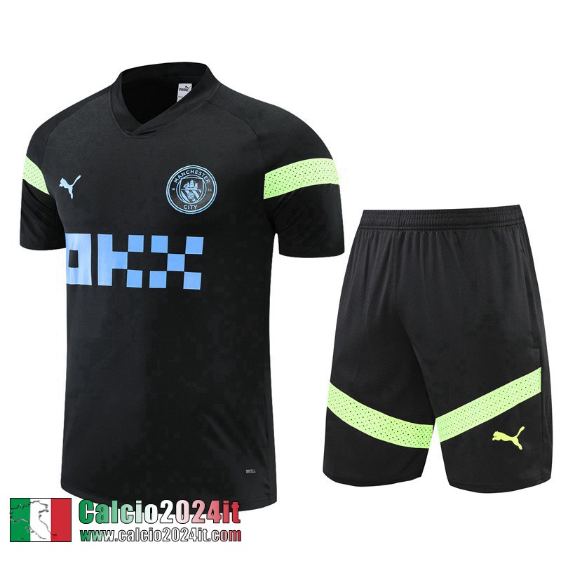Tute Calcio T Shirt Manchester City nero Uomo 2022 2023 TG679