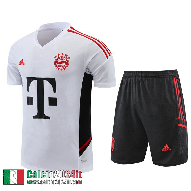 Tute Calcio T Shirt Bayern Munich Bianco Uomo 2022 2023 TG681