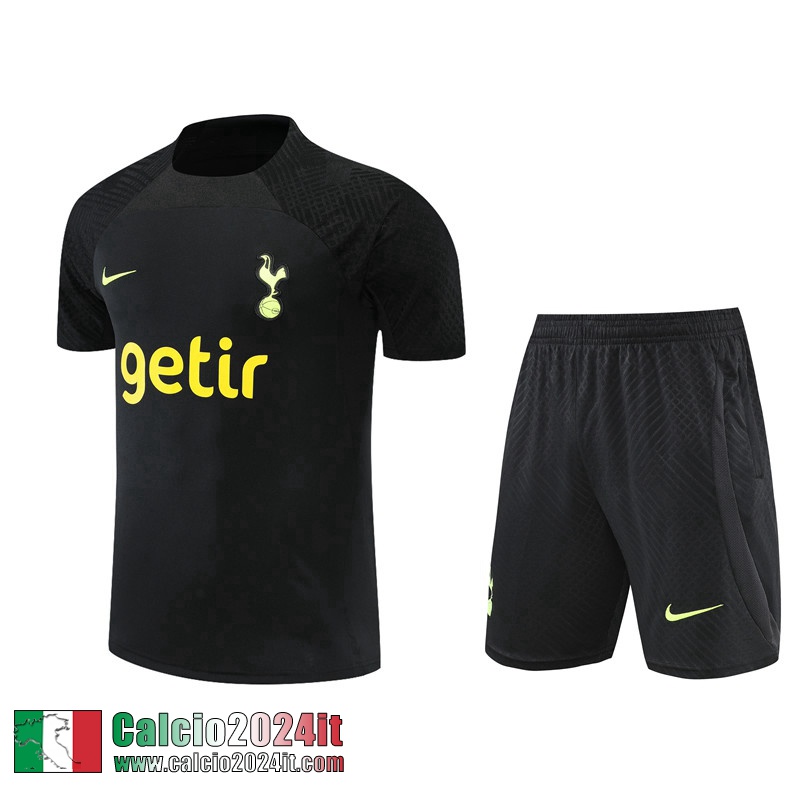 Tute Calcio T Shirt Tottenham Hotspur nero Uomo 2022 2023 TG683