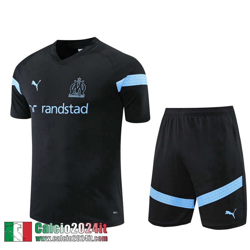 Tute Calcio T Shirt Marseille nero Uomo 2022 2023 TG687