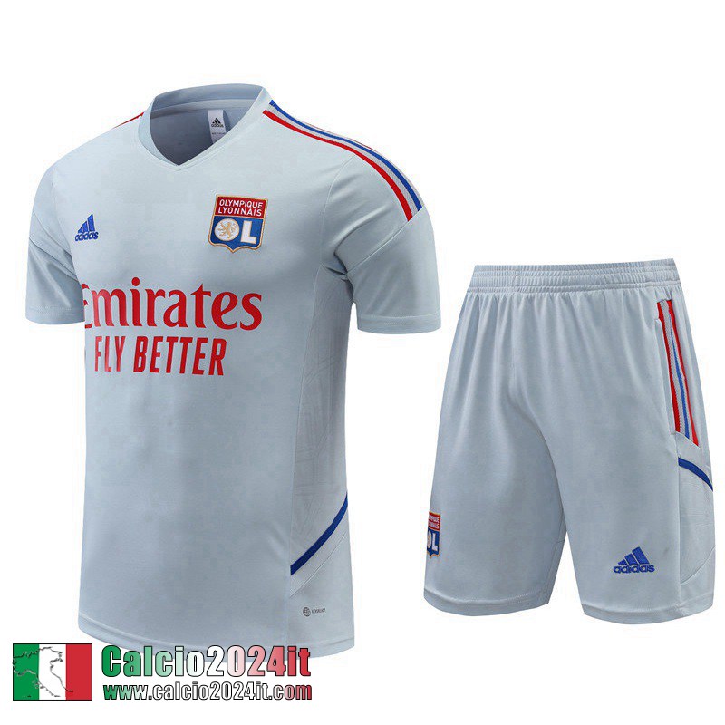 Tute Calcio T Shirt Lyon grigio Uomo 2022 2023 TG692