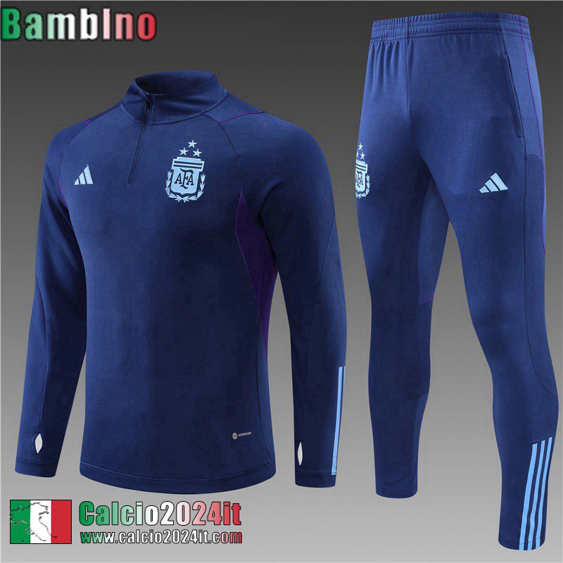 Tute Calcio Argentine blu navy Bambini 2022 2023 TK534
