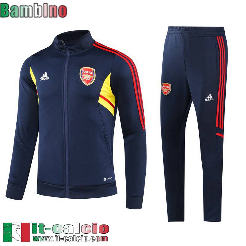 Full Zip Giacca Arsenal blu navy Bambini 2022 2023 TK545