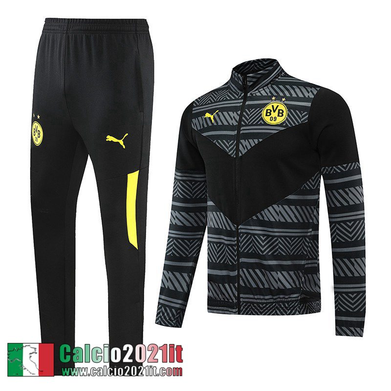 Dortmund BVB Full Zip Giacca grigio scuro Uomo 2022 2023 JK312