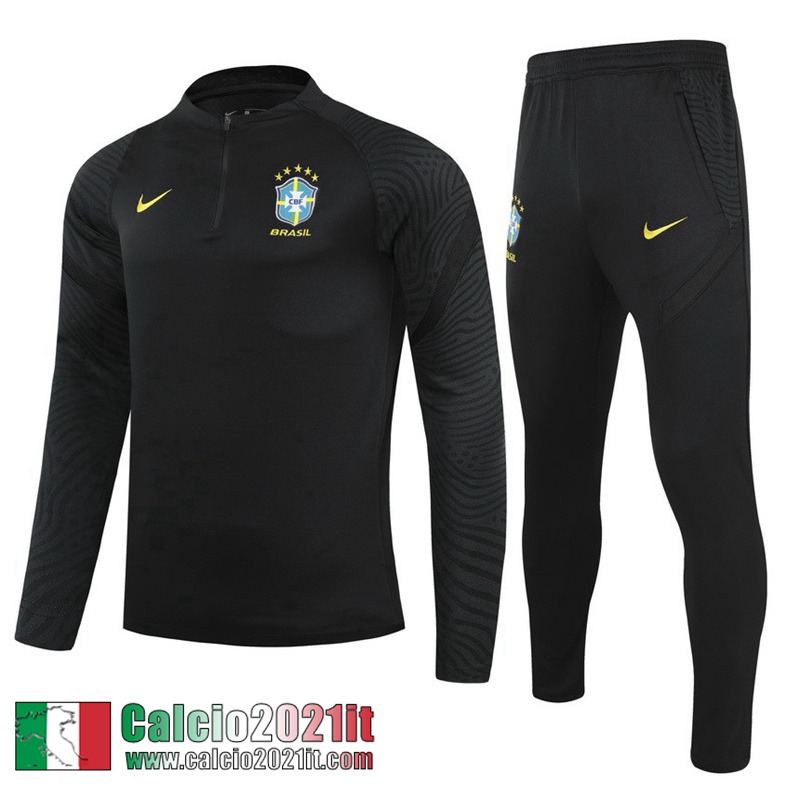 Brasile Tute Calcio Nero Uomo 2021 2022 TG231