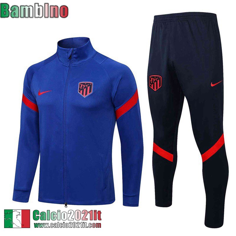 Atletico Madrid Full Zip Giacca blu Bambino 2022 2023 TK239