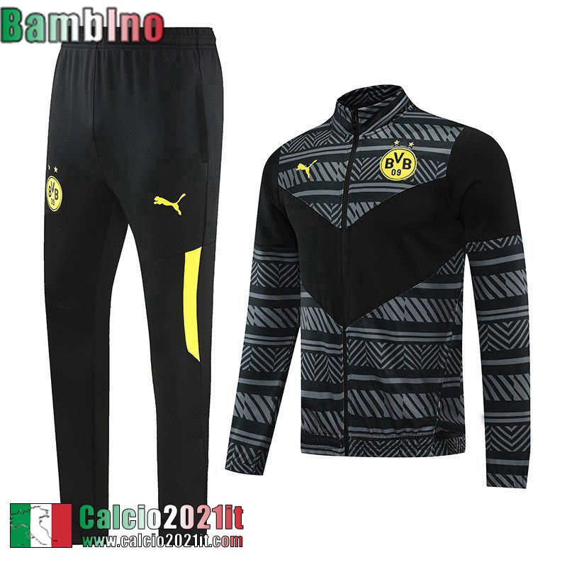 Dortmund BVB Full Zip Giacca grigio scuro Bambino 2022 2023 TK243