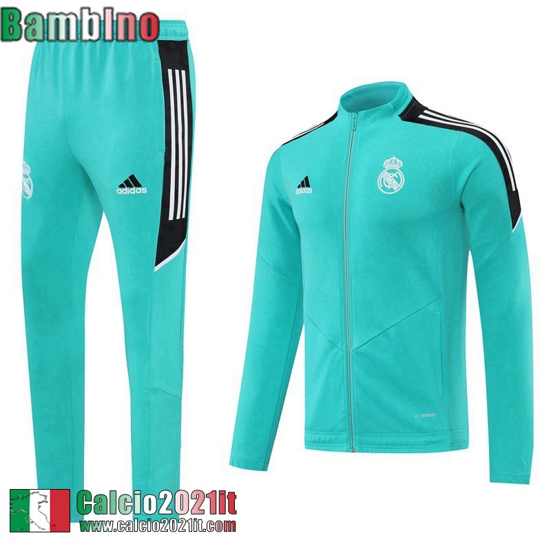 Real Madrid Full Zip Giacca cielo blu Bambino 2022 2023 TK245