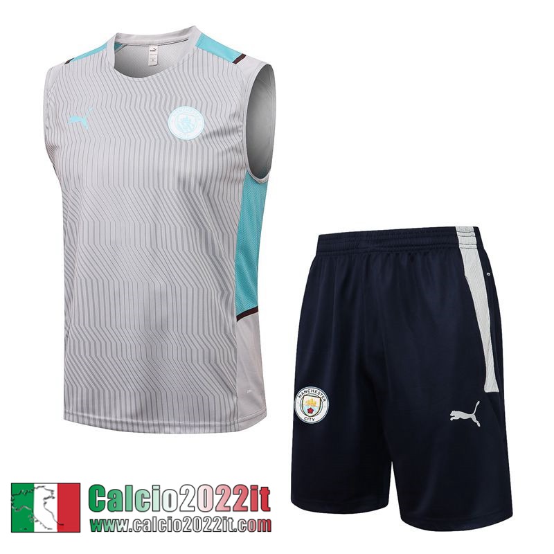 Manchester City Senza maniche grigio chiaro Uomo 2021 2022 PL423