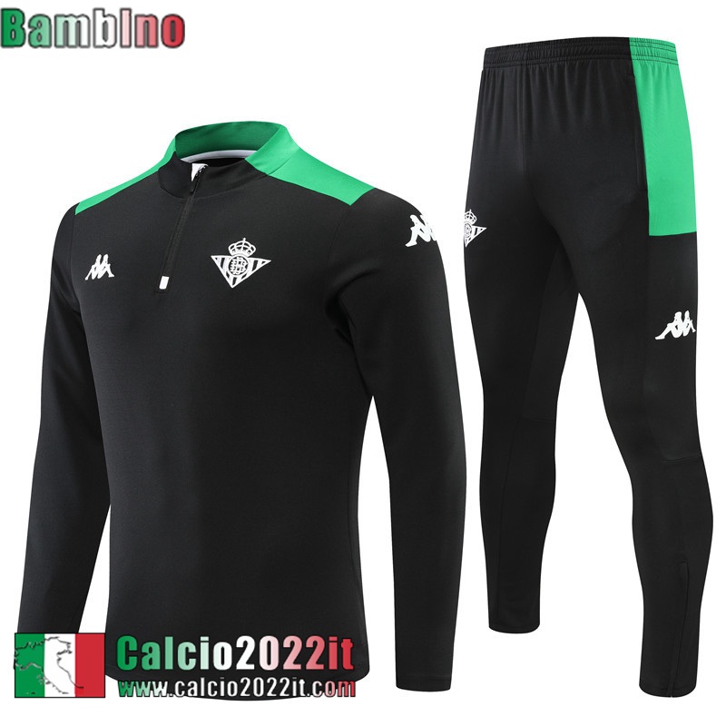 Real Betis Tute Calcio Nero Bambini 2022 2023 TK269