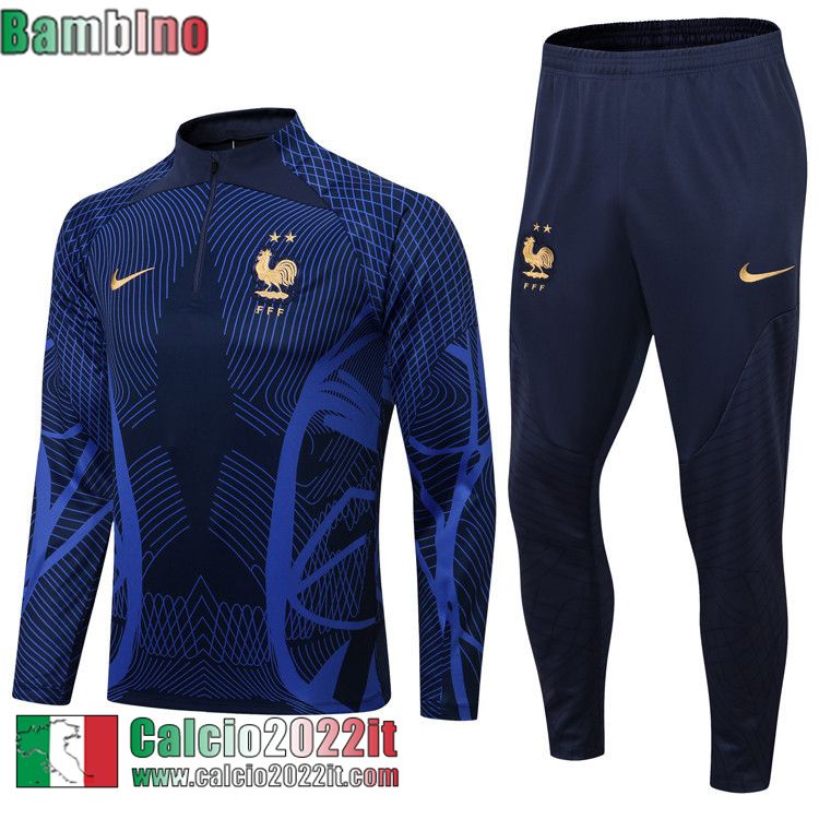 Francia Tute Calcio blu navy Bambini 2022 2023 TK276