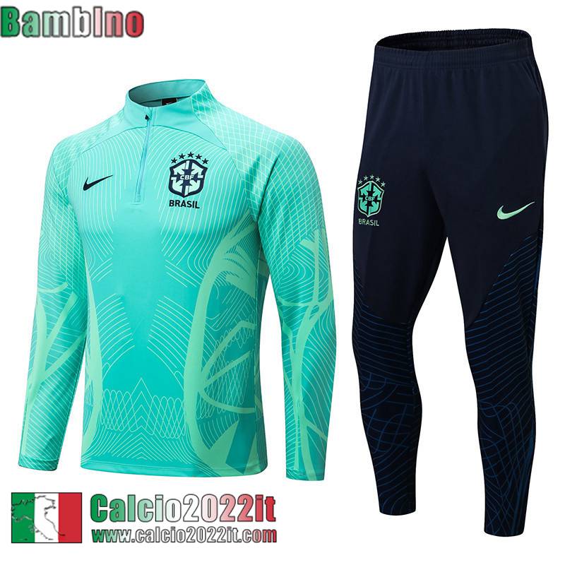 Brasile Tute Calcio verde Bambini 2022 2023 TK282