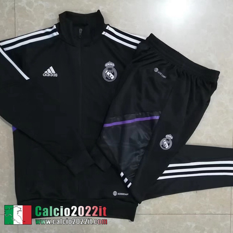 Real Madrid Full Zip Giacca Nero Uomo 2022 2023 JK408