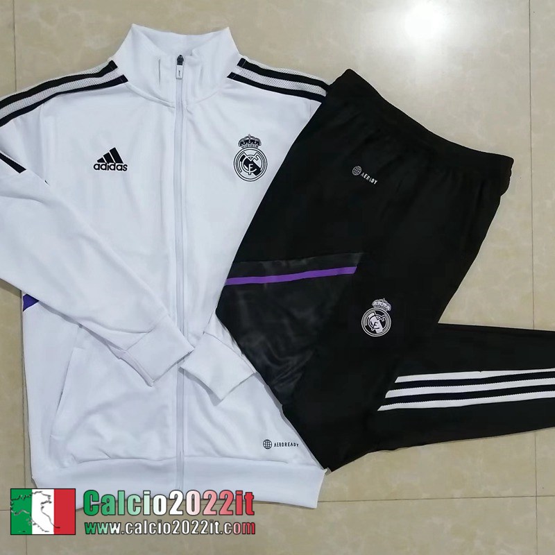 Real Madrid Full Zip Giacca Bianco Uomo 2022 2023 JK413