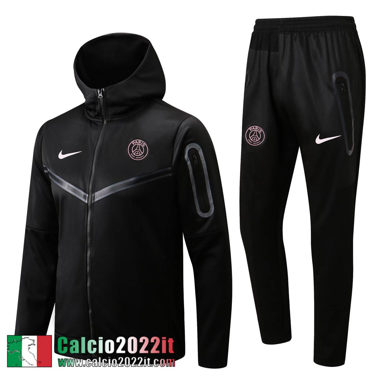 PSG Full Zip Hoodie - Giacca Nero Uomo 2022 2023 JK429