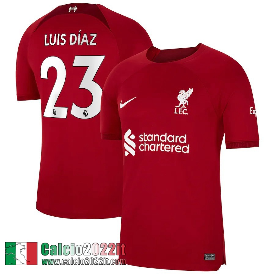 Liverpool Maglia Calcio Prima Uomo 2022 2023 Luis Díaz 23