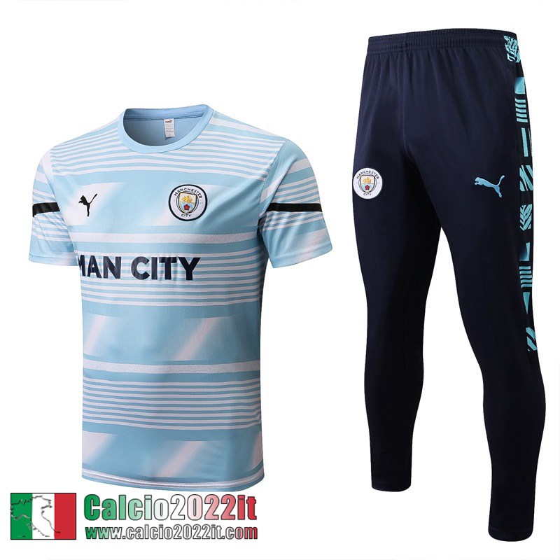 Manchester City T-Shirt blu bianco Uomo 2022 2023 PL564