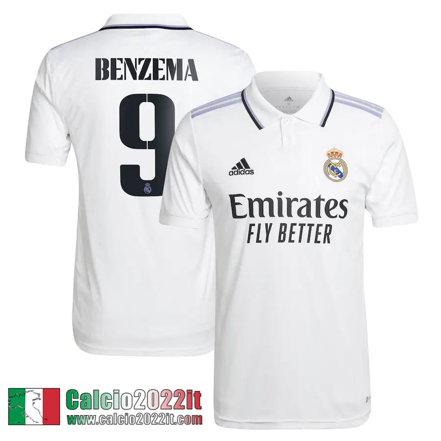 Real Madrid Maglia Calcio Prima Uomo 2022 2023 Benzema 9