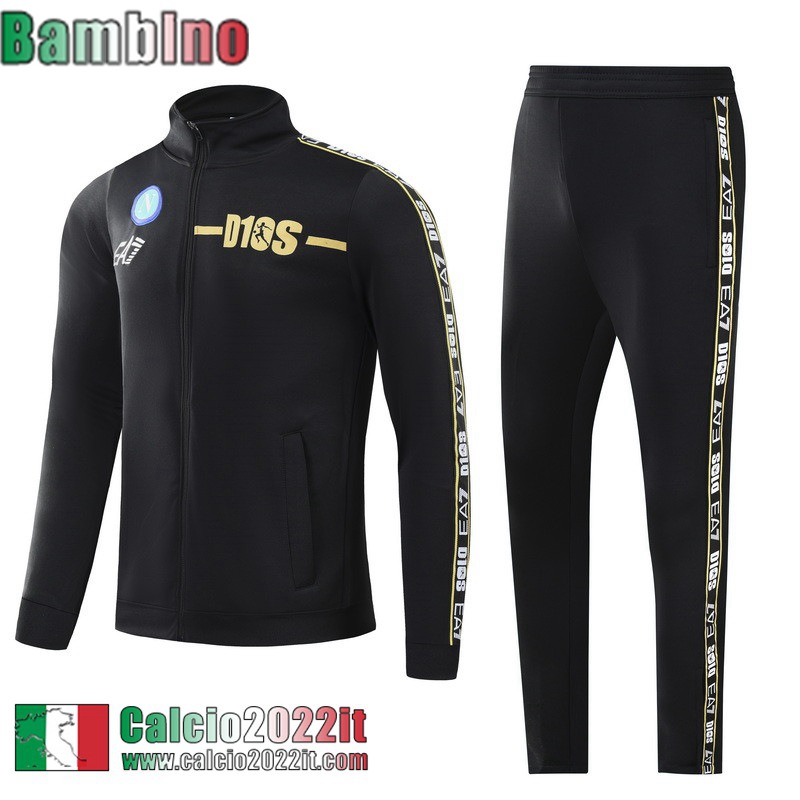 Napoli Full Zip Giacca Nero Bambini 2022 2023 TK289