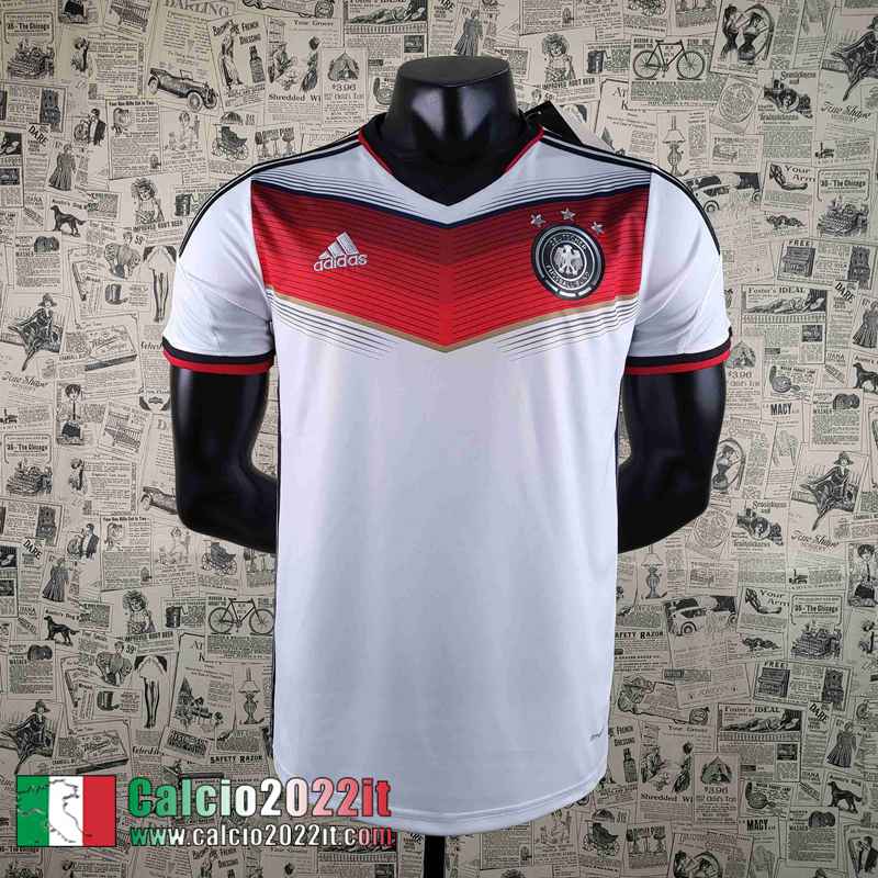 Germania Retro Maglia Calcio Coppa del Mondo Prima Uomo 2014 AG56