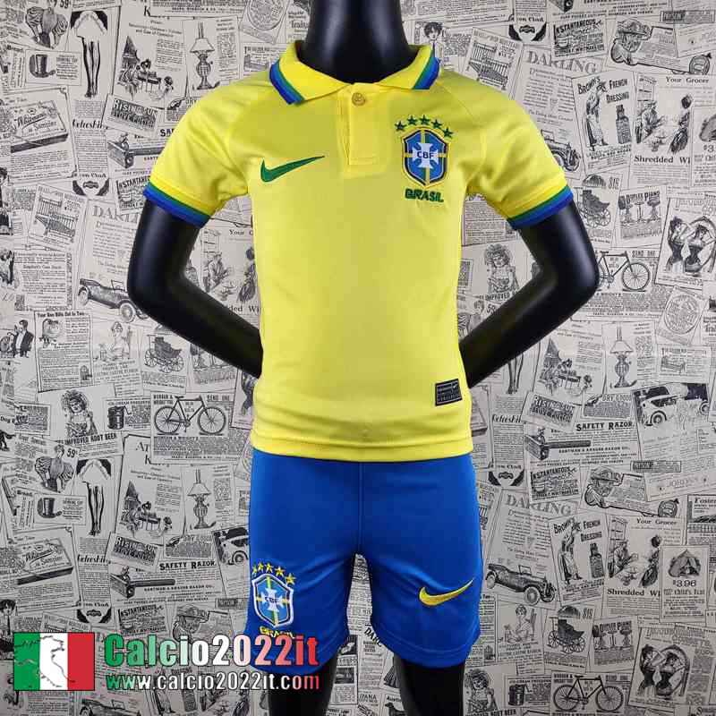 Brasile Maglia Calcio Prima Bambini 2022 2023 AK08