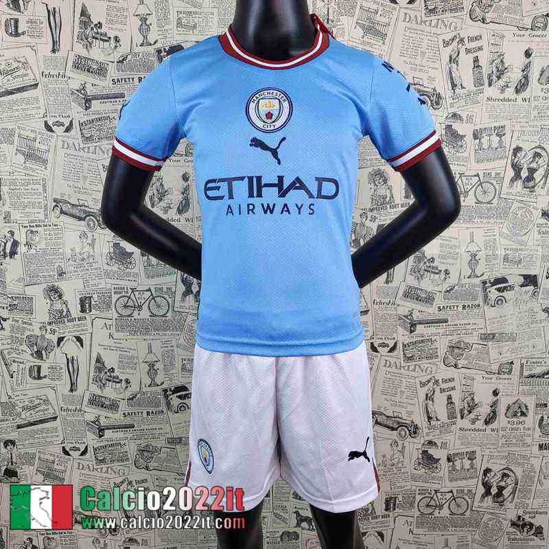 Manchester City Maglia Calcio Prima Bambini 2022 2023 AK47