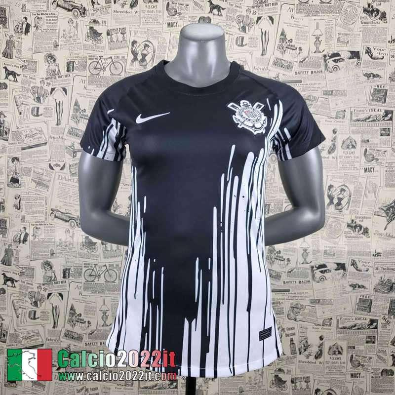 Corinthians Maglia Calcio Nero Donna 2022 2023 AW41