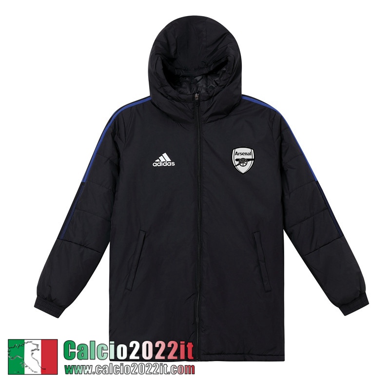 Arsenal Piumino Calcio Cappuccio Nero Uomo 2022 2023 DD69