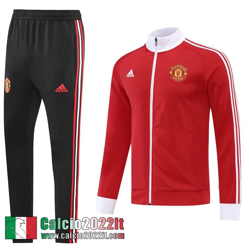Manchester United Full Zip Giacca rosso Uomo 2022 2023 JK457